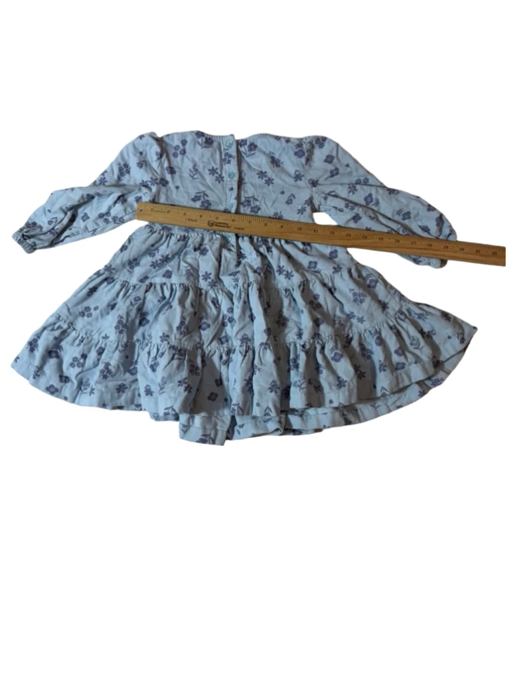 Tucker + Tate Blue Floral Corduroy Tiered Prairie Dress Size 2 Cottagecore